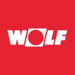 Wolf логотип на красном фоне